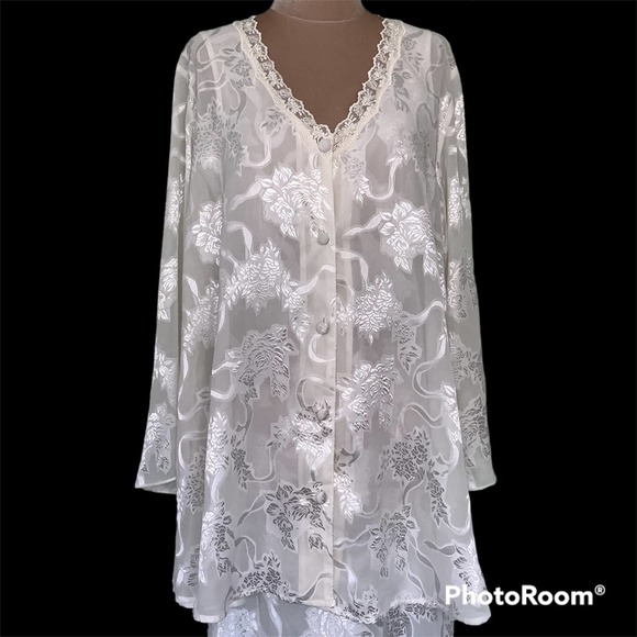 Vintage Victoria’s Secret Gold Label 2 Piece Sheer White Bias Gown & Top Set - Picture 2 of 16